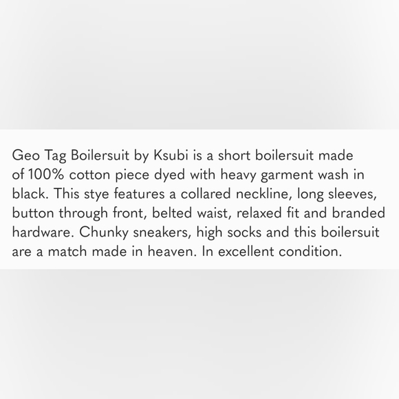 Ksubi Geo Tag boilersuit size XS - Picture 15 of 15